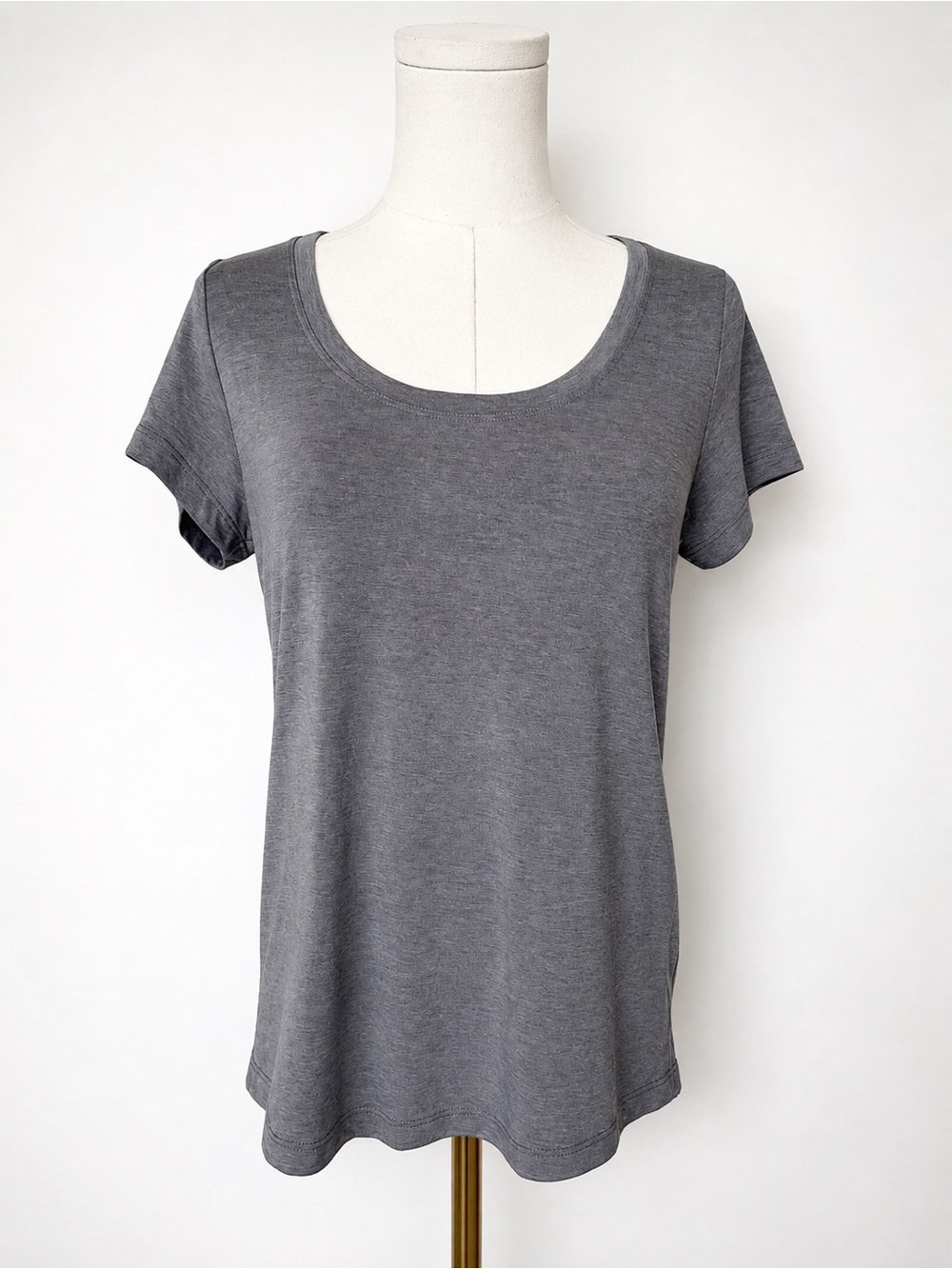 Athleta Stratus II Tee XXS Gray Heather Scoop Neck Soft T-Shirt